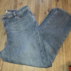 LL Bean Jeans Womens 16 High Rise Denim Plaid Flannel Lined Favorite Fit Outdoor